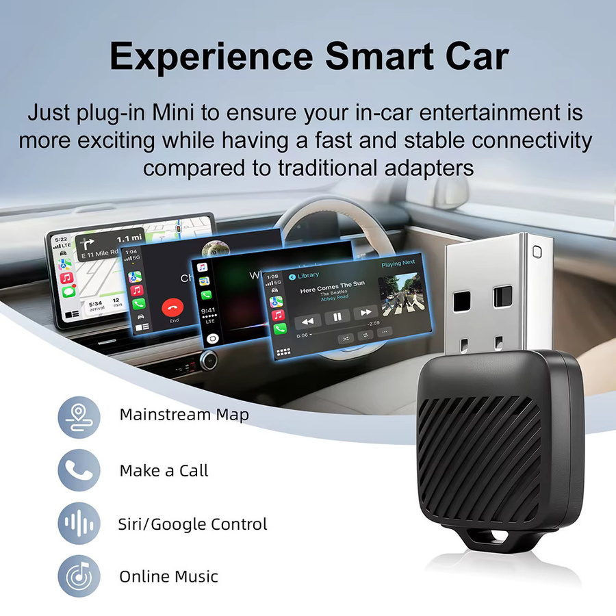 EzoneTronics AI Smart Box Auto Adapter mit Wired CarPlay und Wireless CarPlay sowie Wireless Android Auto in Schwarz - Bild 2
