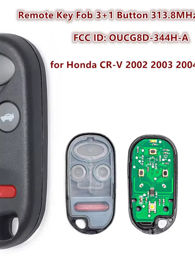 KEYECU OUCG8D-344H-A 4-Tasten-Autoschlüssel mit 313,8 MHz Fernbedienung in Schwarz für Honda Accord und Acura TL (Modelljahre 2000, 2001, 2002) - Bild 6