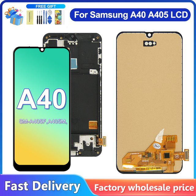 Samsung A40 LCD Display Touchscreen Digitizer Baugruppe mit Rahmen Ersatz-Reparaturteil in Schwarz für das Modell 2019 A405 - Bild 1