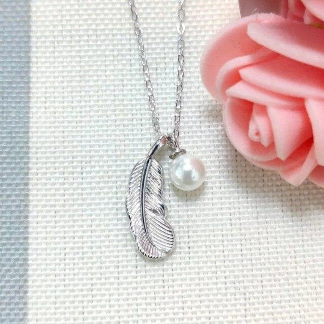 Anhänger Halskette 925 Silber, künstliche Perle, Roségold, Damen - Bild 1