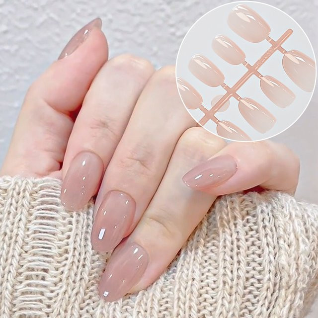 HotPress Press-On-Nägel, Gradient Nude, Kurz Mandel, Glänzend, 150 Stück - Bild 1