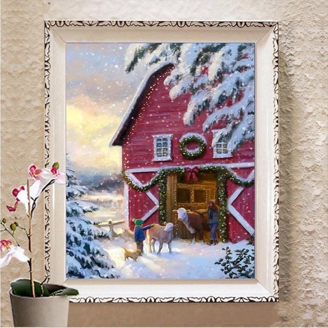 Diamant-Malerei-Set Venedig-Landschaft von FIYO, Mehrfarbige Diamant-Stickerei als Mosaik-Kunst zur Wanddekoration, Breite: 30 cm, Höhe: 20 cm - Bild 1
