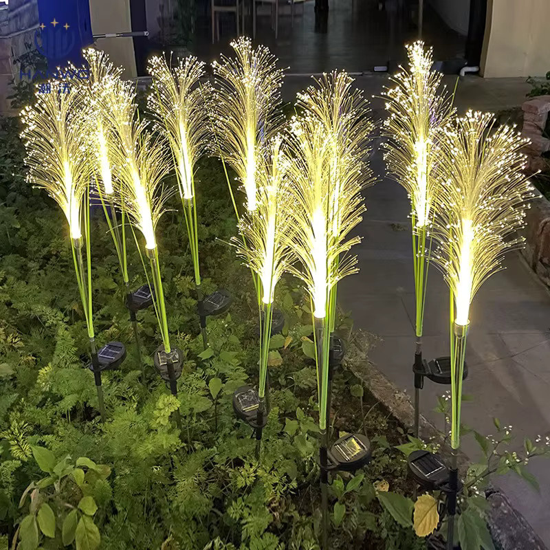 Wasserdichte LED Solar Gartenlampe im modernen Reed-Design für Außenbereiche, warmweißes Licht - Bild 3