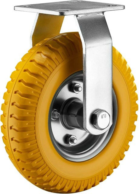 Wiltec Bockrolle Transportrolle in Gelb, Durchmesser: 22,5 cm, Breite: 5,8 cm - Bild 1