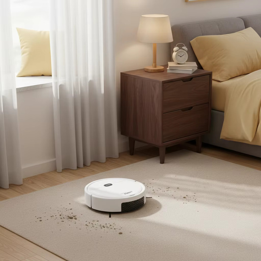 Bymaocar 3-in-1 Roboter-Staubsauger mit Wischfunktion in Weiß für Hartböden, Teppiche und Tierhaare - Bild 5
