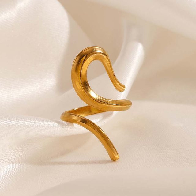 Offene Ringe Edelstahl, Goldfarbe, Damen, Geometrisch - Bild 1