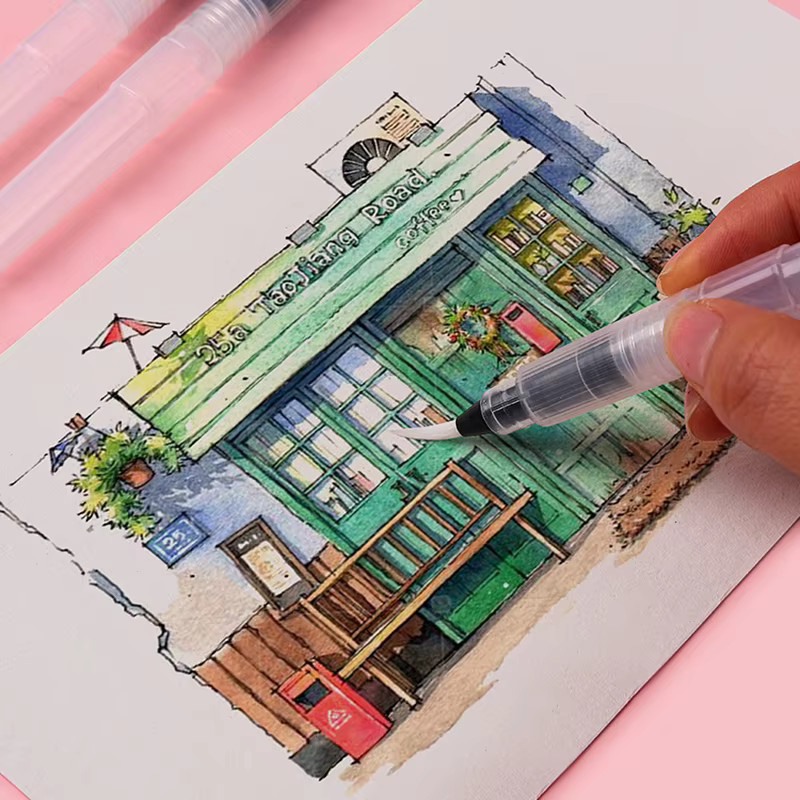 Bview art Aquarell Pinsel Set mit 6 transparenten Pinseln für wasserlösliche Buntstifte und Marker - Bild 2