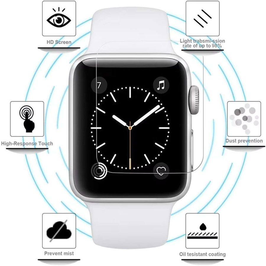 Hiyii Displayschutzfolie für Apple Watch, transparent, Unisex - Bild 4