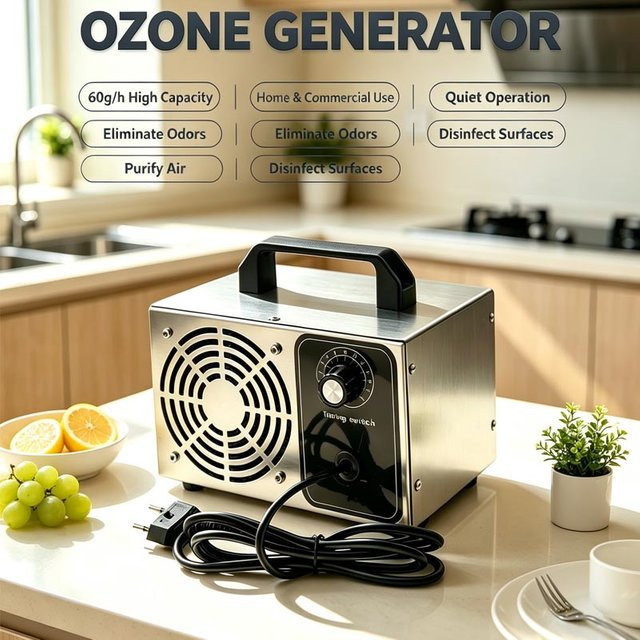 UIPOY Ozongenerator Auto-Luftreiniger in Silber mit Zeitschaltuhr und 60g/h Ozonleistung - Bild 1
