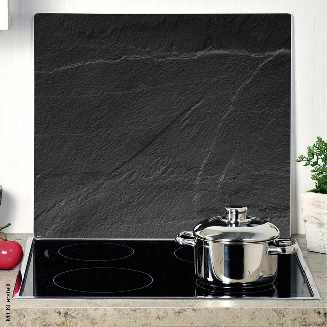 Kesper Herdblende Abdeckplatte aus Schieferglas in Anthrazit Grau B/T: 56,0 x 50,0 cm - Bild 1