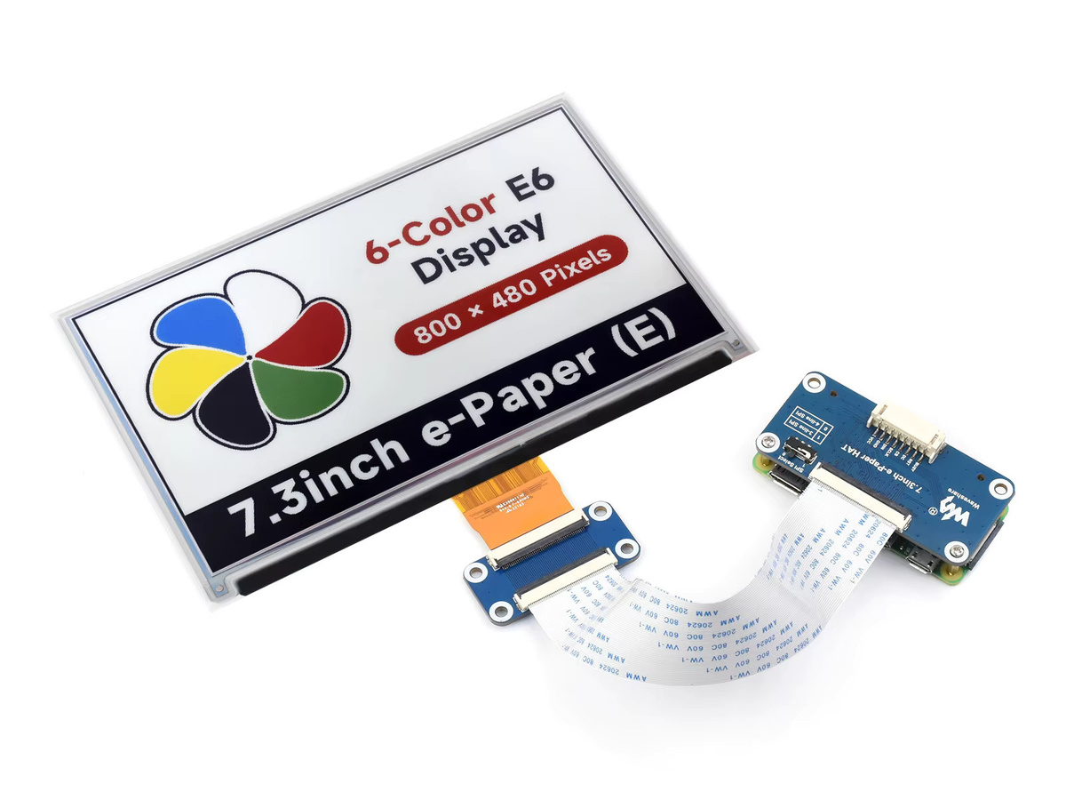 Waveshare 7,3 Zoll 6-Farben E-Paper Display mit 800 x 480 Pixeln für Raspberry Pi, Jetson Nano, RDK X3, Arduino und STM32 - Bild 3