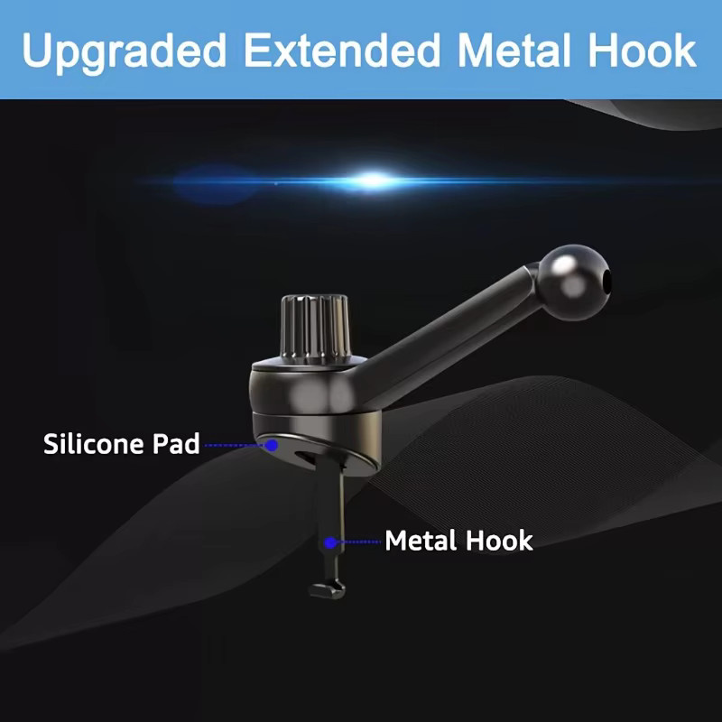 Universal Auto Lüftungshalterung mit 17mm Kugelkopf und Spirale Haken für Handy und GPS, Schwarz - Bild 2