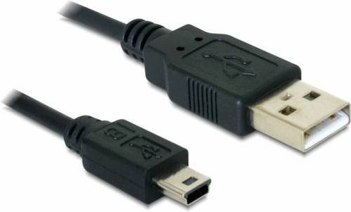 Delock USB 2.0 Kabel mit USB-A und USB-Mini-B Stecker Schwarz 1,00 m - Bild 1
