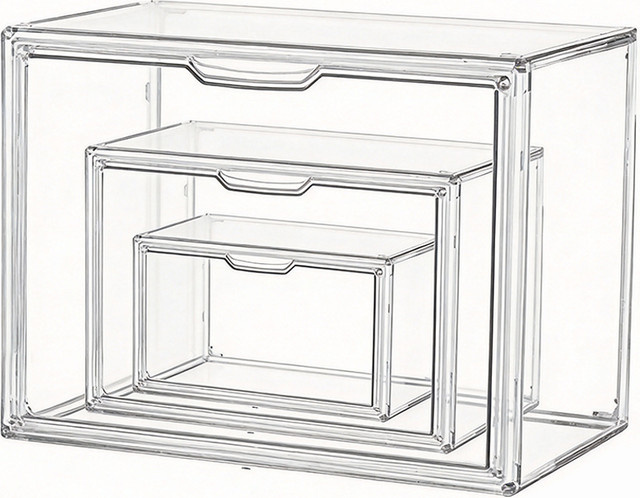 Transparente PET-Vitrine als faltbare und staubdichte Aufbewahrungsbox mit Magnetverschluss für Schmuck, Make-up und Sammlerstücke - Bild 1