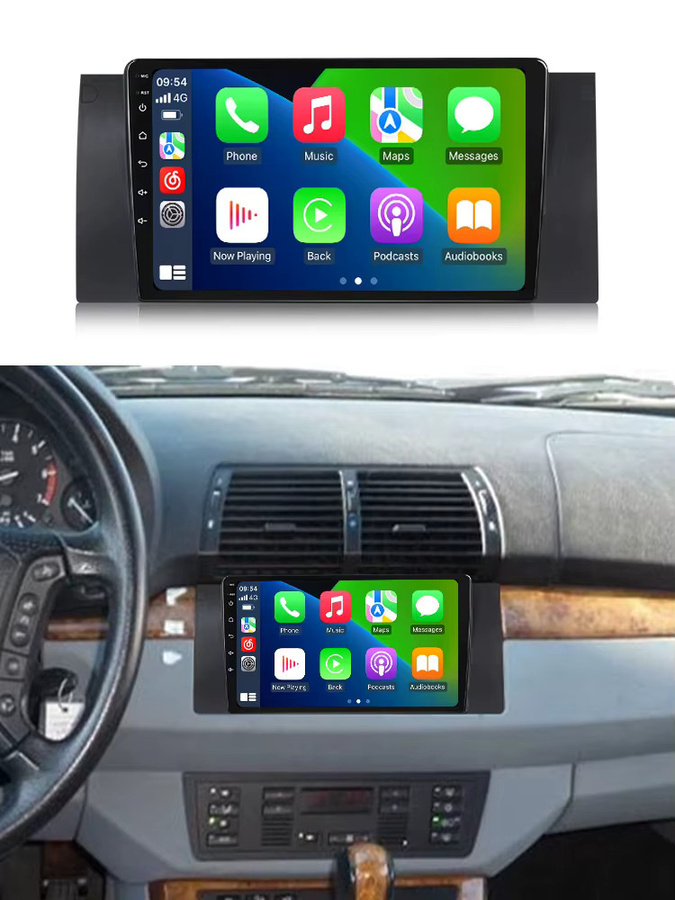 MEKEDE 2 DIN Wireless Carplay Autoradio mit IPS-Bildschirm, GPS und Bluetooth für BMW 5 E39 E53 X5 (1995-2006), Schwarz - Bild 7