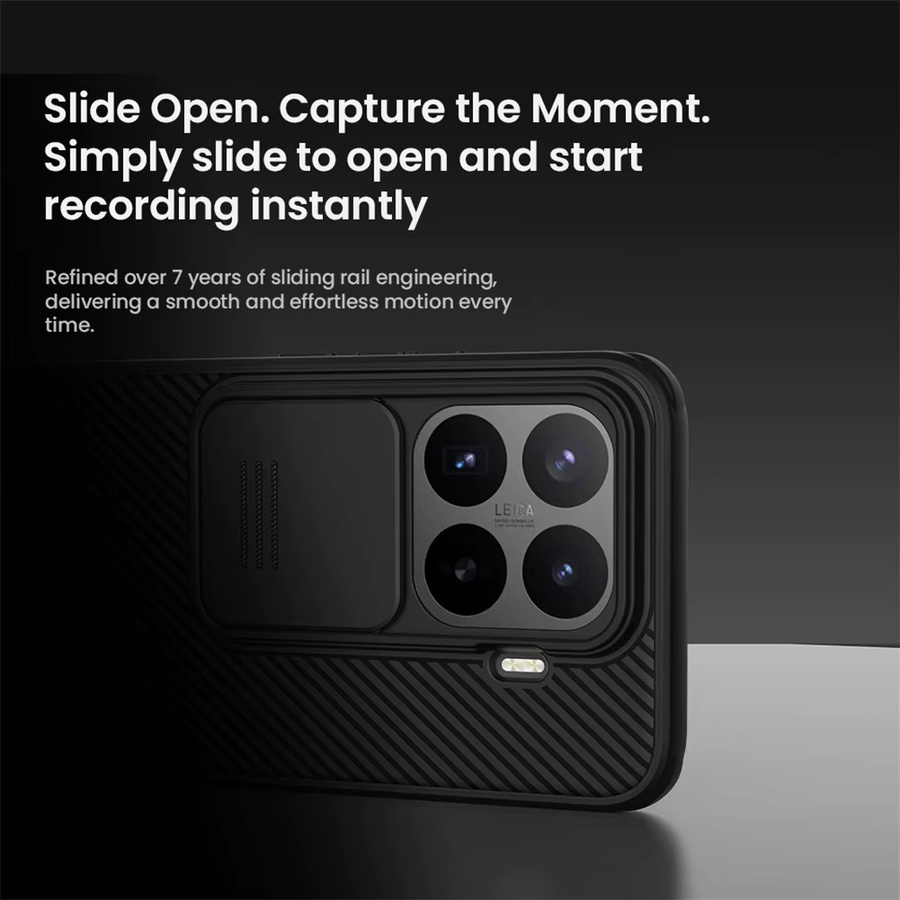 NILLKIN CamShield Pro Schutzhülle für Xiaomi 17T und 17T Pro mit Sichtschutz-Kameraabdeckung, stoßfest und rutschfest, Schwarz/Transparent - Bild 3