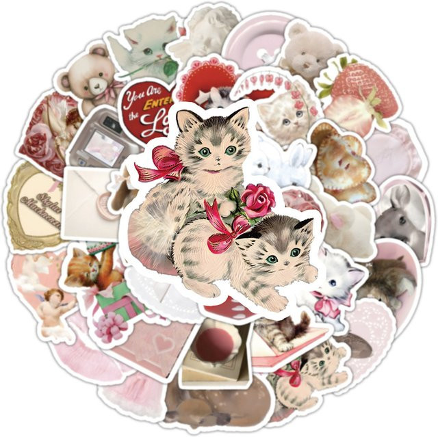 Charile Rosa Kokette Cartoon Aufkleber, pink, 10-teiliges Set - Bild 1