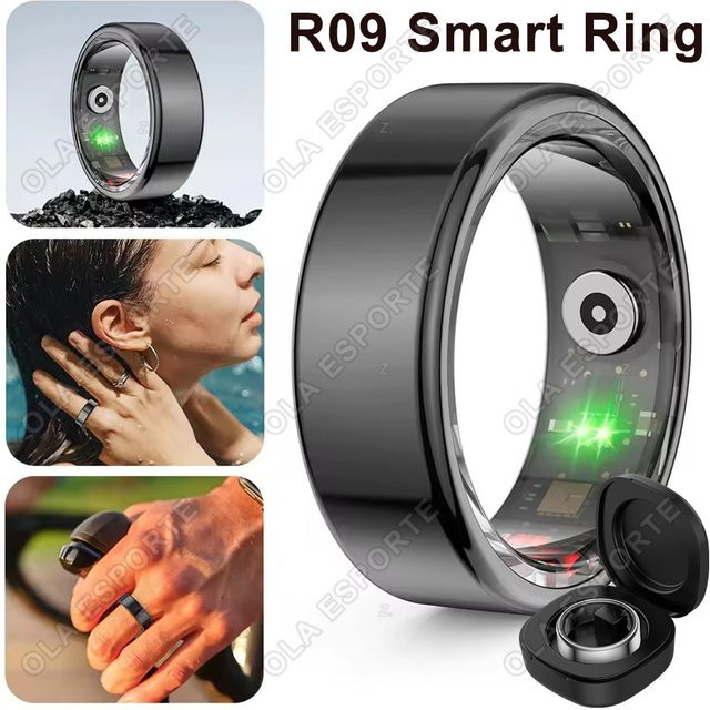 Ola Esporte Smart Ring in Gold mit Herzfrequenzmessung, Blutdruckkontrolle, Schlafüberwachung und 5ATM Wasserdichtigkeit für Damen und Herren - Bild 1