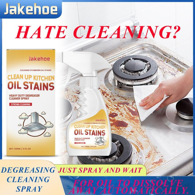 Jakehoe Fettentferner Spray in Weiß, leistungsstarker Küchen-Entfetter für Edelstahl-Hauben und Kochfelder, 120 ml - Bild 1