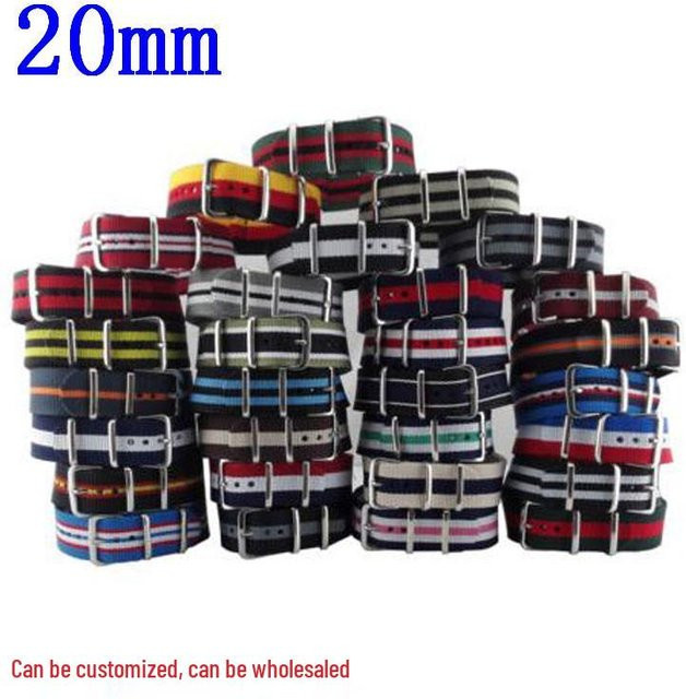 FashionFlair Uhrenarmband NATO Canvas, 20mm, Textil, Bunt, Unisex - Bild 1