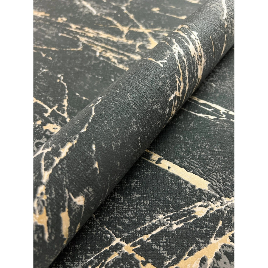 Newroom Vliestapete Marmora 02 Marmor Modern in Schwarz Gold Grau FSC-zertifiziert - Bild 2