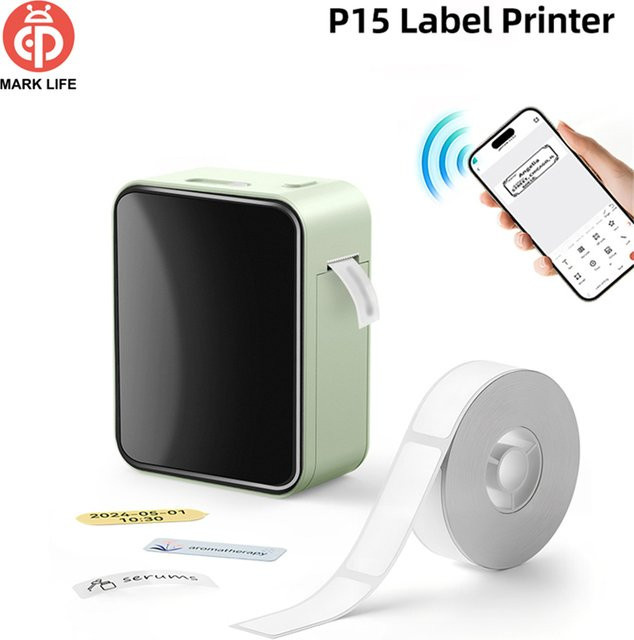 MarkLife P15 Thermischer Mini Label Drucker Tragbar mit Bluetooth für Home Office - Bild 1