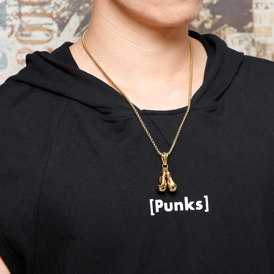 Kalen Halskette mit Boxhandschuh-Anhänger, Edelstahl, Unisex - Bild 2