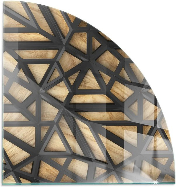 Tulup Glasplatte Geometrie für Kamin in Braun, B/T: 100 x 100 cm - Bild 1