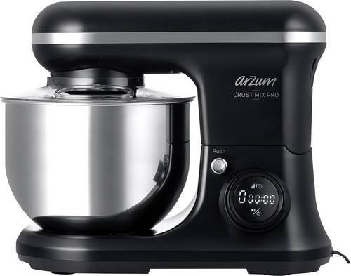 Arzum Crust Mix Pro Küchenmaschine mit 1200W in Schwarz und Edelstahl-Elementen - Bild 1