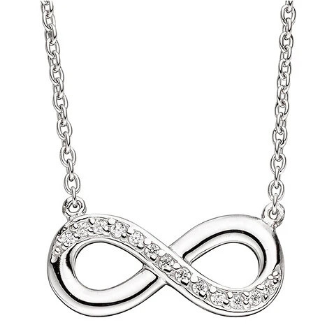 Colfem Collier Kette mit Anhänger Unendlichkeit, 925 Sterling Silber, Zirkonia, 41 cm - Bild 1