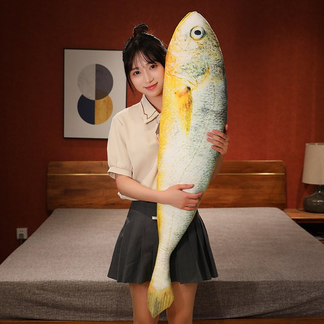 YUZHINUO Große Gelbe Croaker Plüsch Spielzeug, Fisch Puppe, Gelb - Bild 1