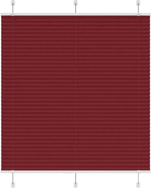 vidaXL Plissee Bordeauxrot, semi-transparent, Polyester, B: 120 cm, H: 100 cm - Bild 1