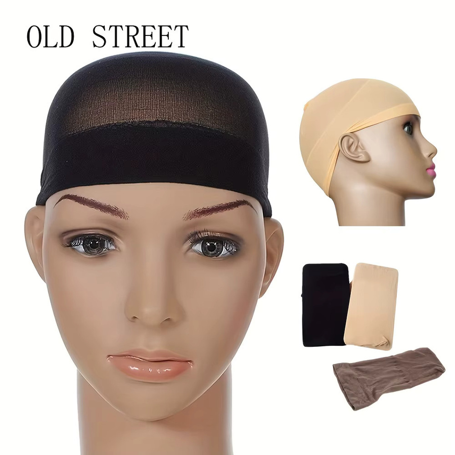 Old Street Perückenkappen, 2 Stück, Schwarz/Braun, Unisex - Bild 2