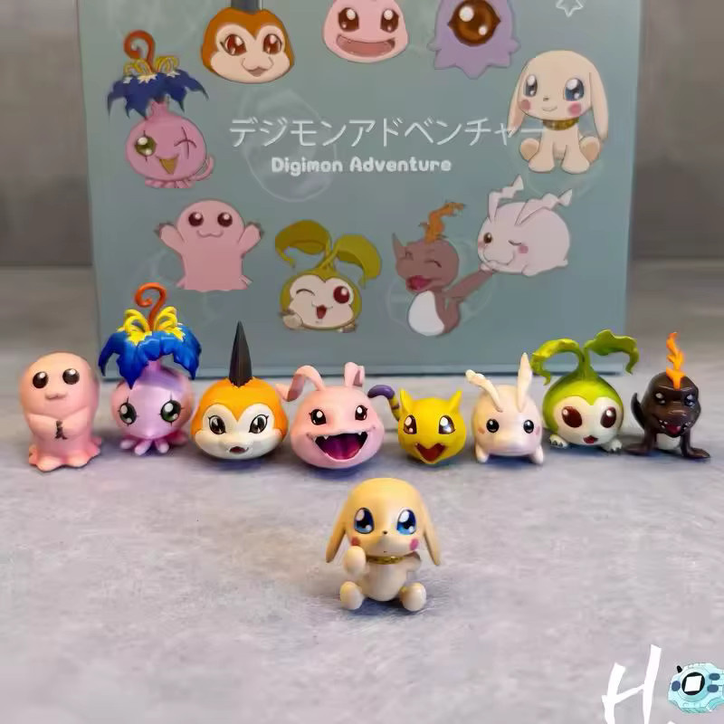 Bandai Digimon Q Ver. Kindheit Mini Koromon Gabumon Spielzeugpuppen, 9-teiliges Set - Bild 2
