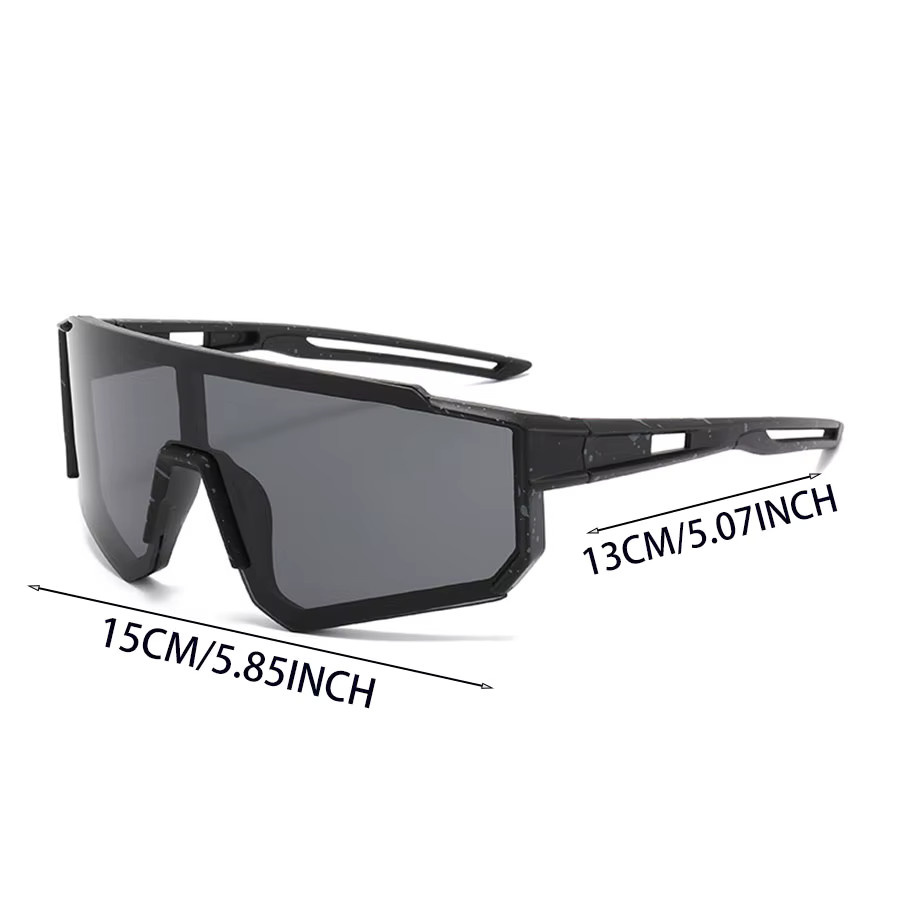 Hindfield Sportsonnenbrille, Unisex, Vollrand, Wrap, Kunststoff, Schwarz - Bild 2