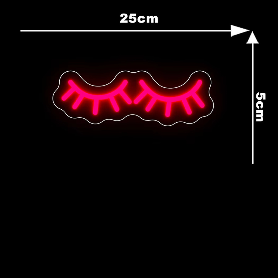 LED Neon Wimpern Zeichen in Pink für Maniküre und Schönheitssalon zur Wanddekoration mit USB-Anschluss - Bild 3