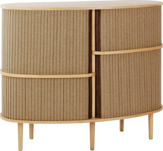 UMAGE Audacious Highboard in Braun mit Schiebetüren aus Stoff und internen Regalen - Bild 1