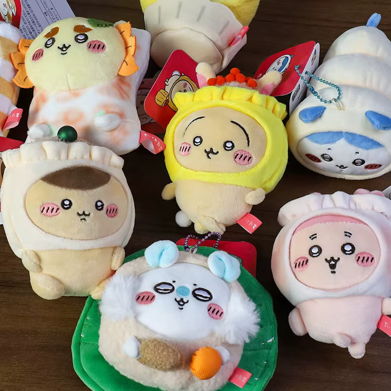 Bandai Jiyi Cartoon Teegetränke-Serie Hachiware Usagi Momonga Plüschtier Taschenanhänger, Puppe, Schlüsselanhänger - Bild 3