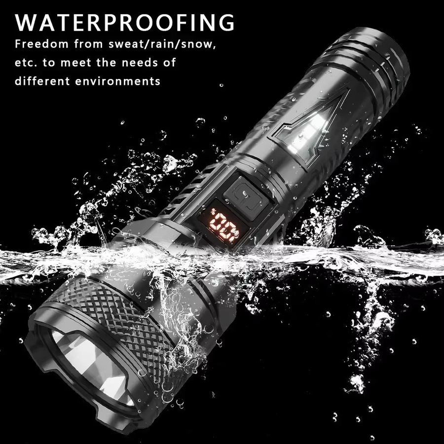 Heinast Wasserfeste LED-Taschenlampe mit wiederaufladbarem Akku und weißem Laser in Schwarz oder Weiß - Bild 5