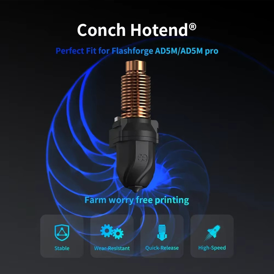 Phaetus Conch EndCoat Hotend Düse für Flashforge Adventurer 5M und 5M Pro mit abnehmbarer Düse 0,4 mm oder 0,6 mm - Bild 2