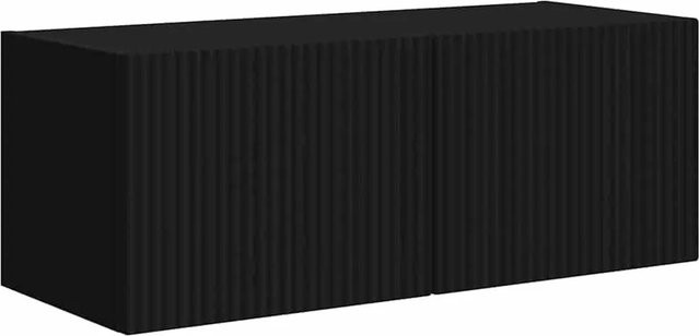 vidaXL TV-Wandschrank Schwarz Matt aus Holzwerkstoff, B/T/H: 60 x 31 x 29,5 cm - Bild 1
