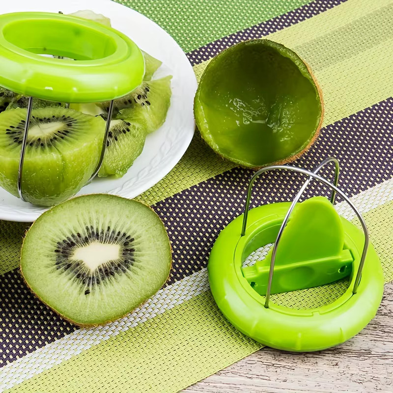 Kiwi Schäler und Slicer aus Edelstahl und Kunststoff in Grün - Bild 3