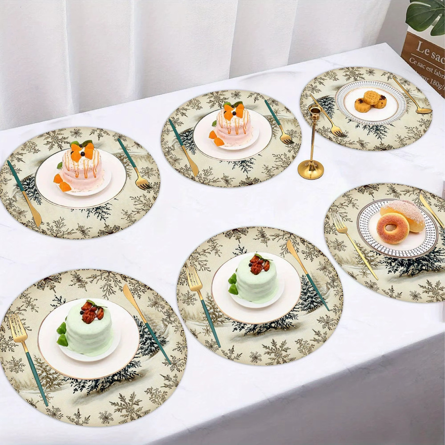 VIKAMA 6-teiliges Tischset Set mit Weihnachts- und Wintermotiv für deine Tischdekoration - Bild 3