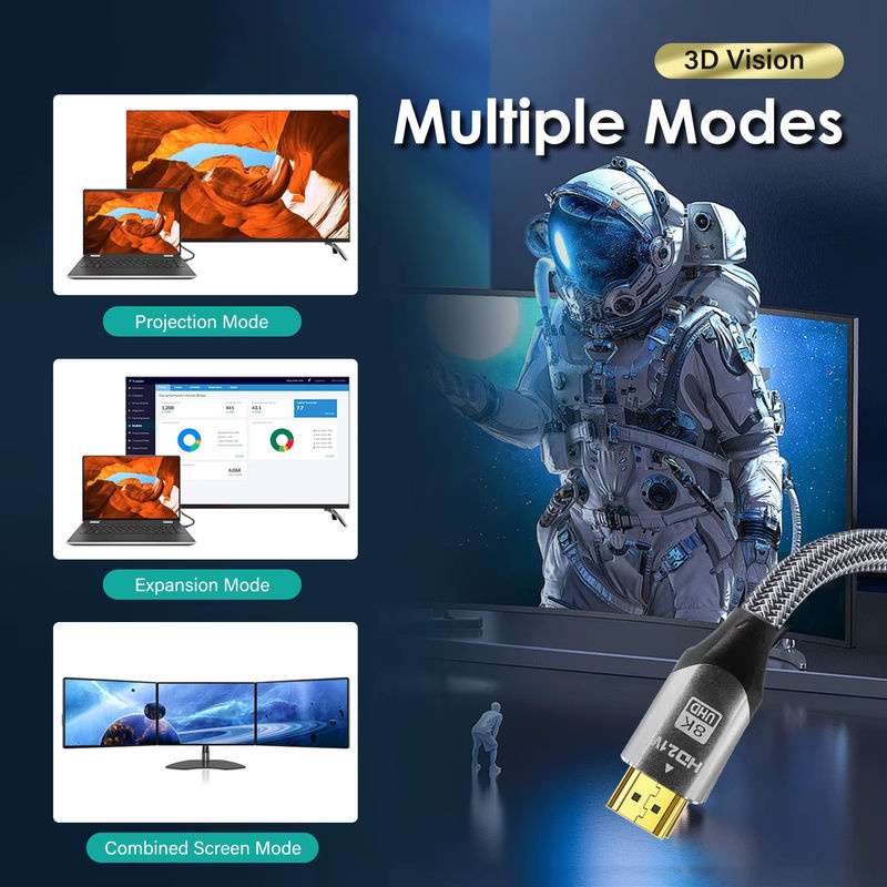 Nephy HDMI 2.1 Kabel Ultra High Speed 48Gbps in Schwarz für 8K@60Hz und 4K@120Hz HDR zur Nutzung mit PC, Laptop, Projektor, HD TV und PS5 - Bild 4