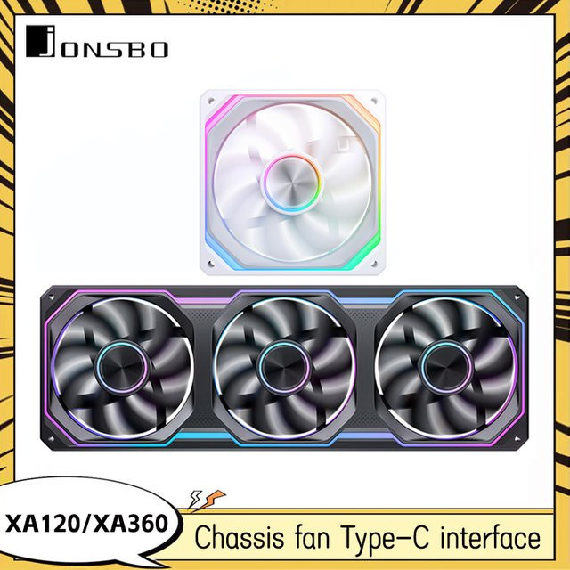 Jonsbo XA-120/XA-360 Licht und Shadow Blade ARGB Computergehäuselüfter, Schwarz, 12 cm - Bild 1