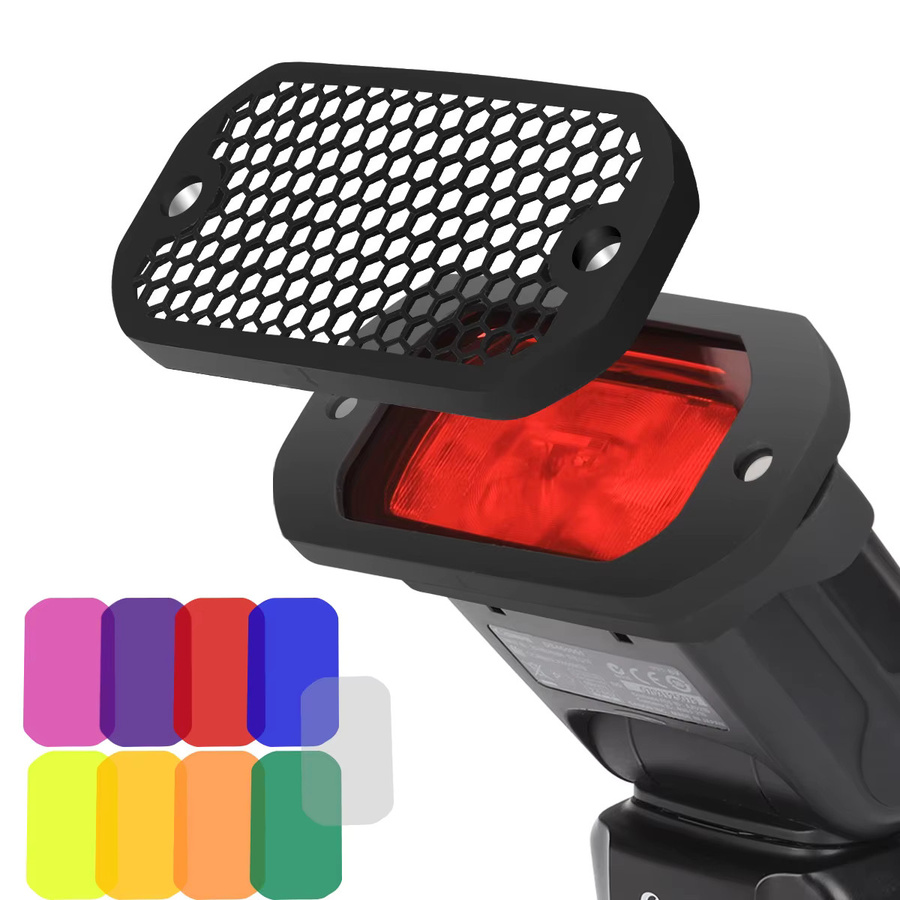 AODELAN 9-teiliges Magnetisches Silikon-Blitzlicht-Set mit Wabengitter und Gel-Filtern für Canon, Nikon, Sony und Godox - Bild 7