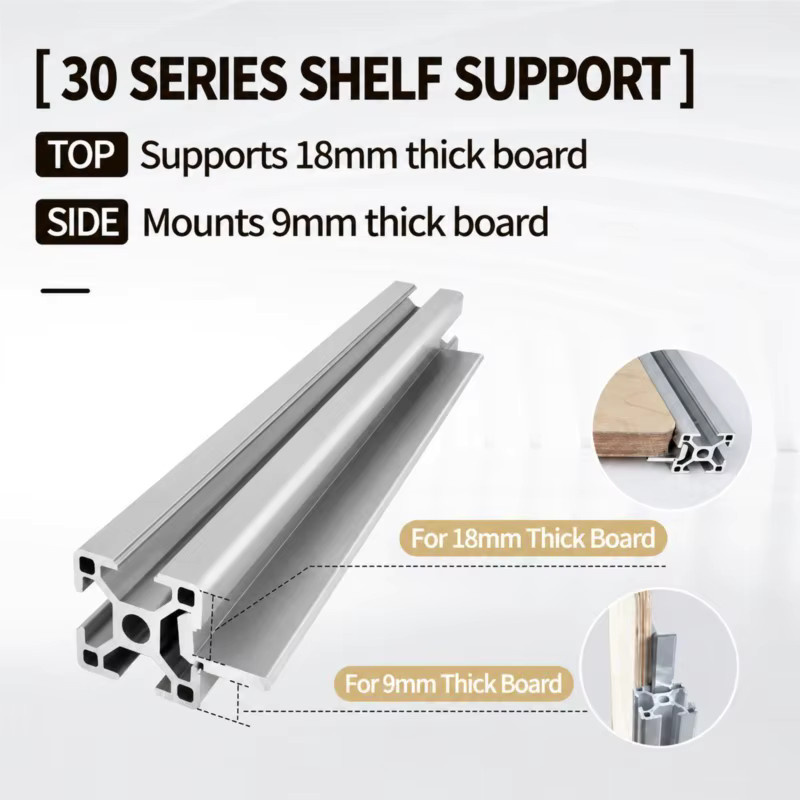 4/8 Stück Aluminium-Profilregalhalter 3030 in Silber für BAMBOOTOP Plattenbefestigung nach EU-Standard - Bild 2