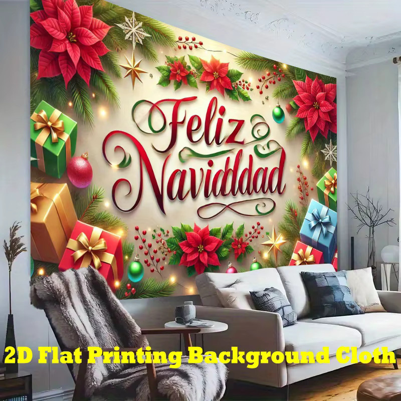 VIKAMA Weihnachts-Wandteppich in Kreuzform als dekorativer Wandbehang für dein Zuhause und Wohnzimmer - Bild 3