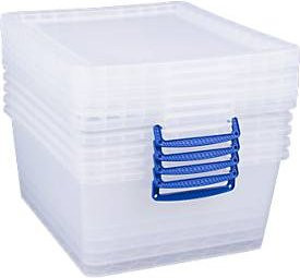 Really Useful Box Aufbewahrungsboxen mit Deckel, transparent, 17,5 l, 5 Stück - Bild 1