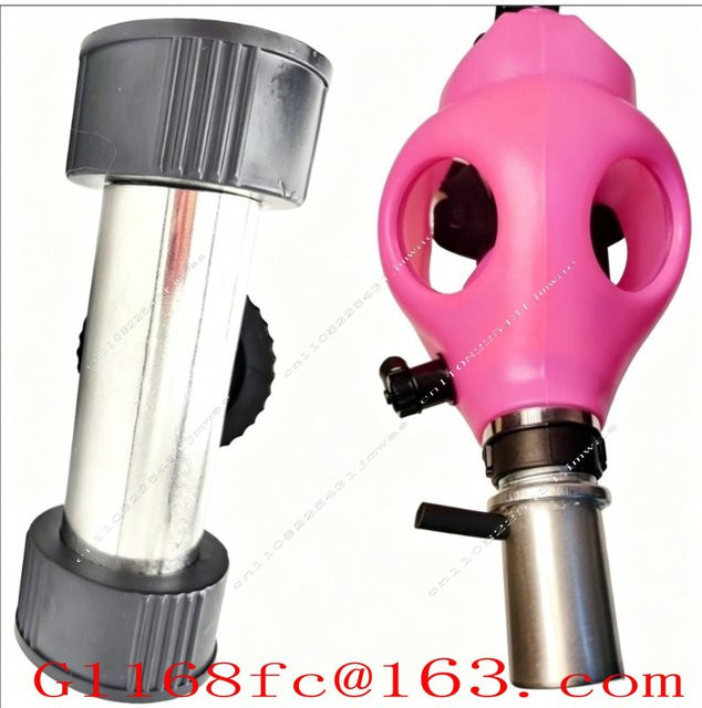 T-Stück-Verbinder aus PU-Material in Pink für Gasmasken-Kanalverlängerungen zur Verbindung von Doppelflaschen oder Doppelbeuteln - Bild 1